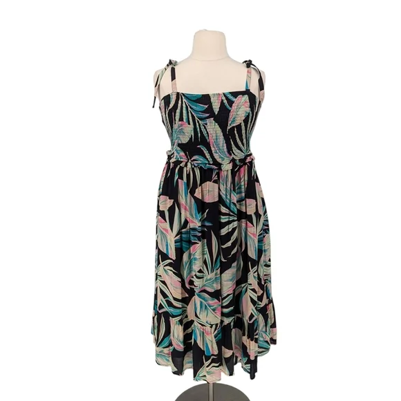 torrid | Dresses | Torrid Tropical Smock Bust Midi Dress Black Blue 3x  Casual Sundress Summer Prepp | Poshmark